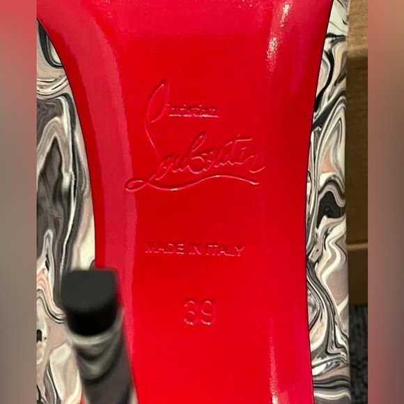 Christian Louboutin Worn Twice Patent Marble Swirl Pigalle Follies 100 Size 39 - Picture 11 of 14